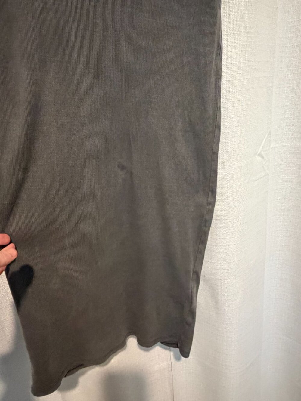 H&M Gray Ribbed High Neck Maxi Dress with Slit - Small - Picture 7 of 12